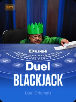 Duel Blackjack thumbnail with a dealer wearing a green crown